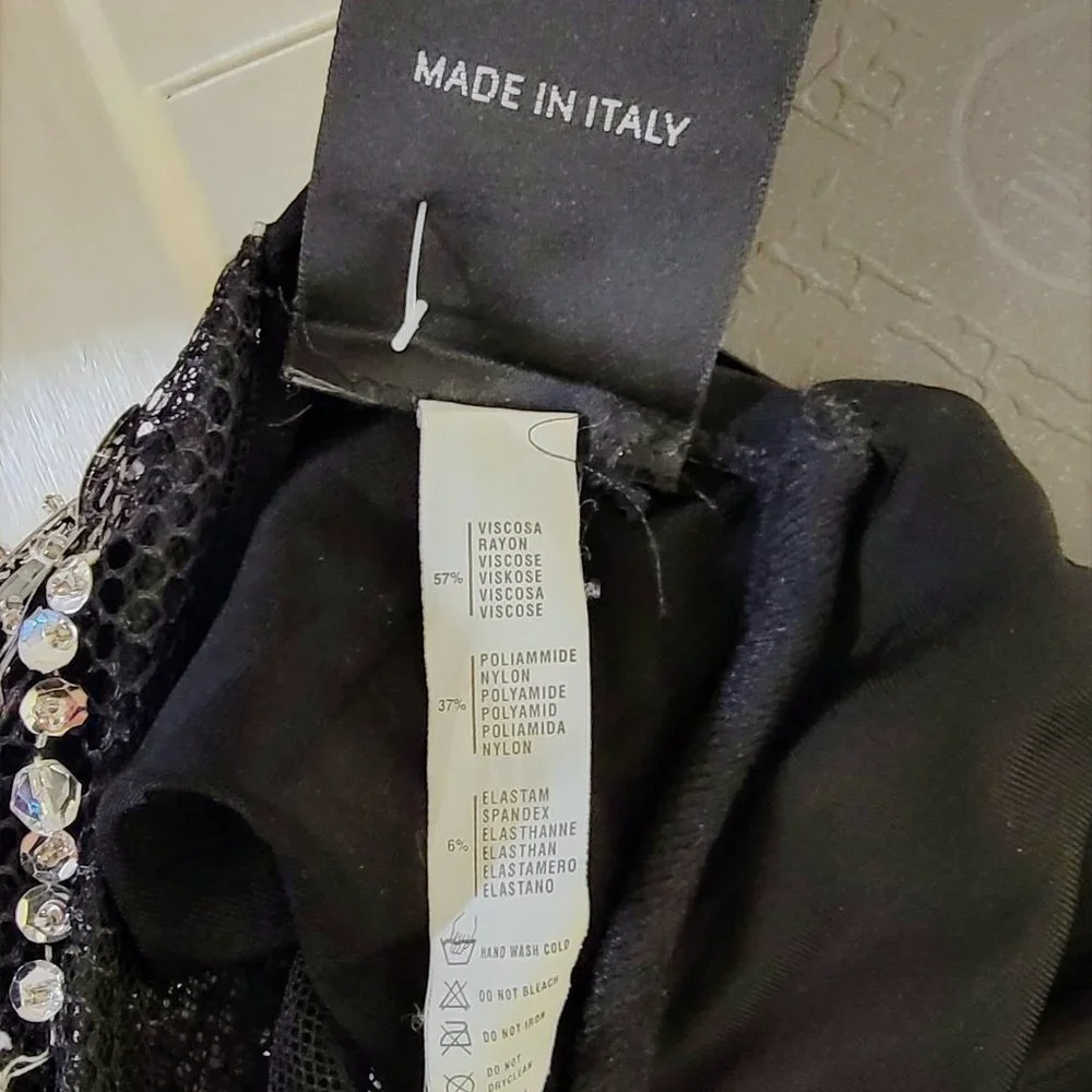 Vintage LA PERLA Ritmo Black Bodysuit w/ Jeweled & Beaded Back   Size 44/8 - Picture 10 of 11